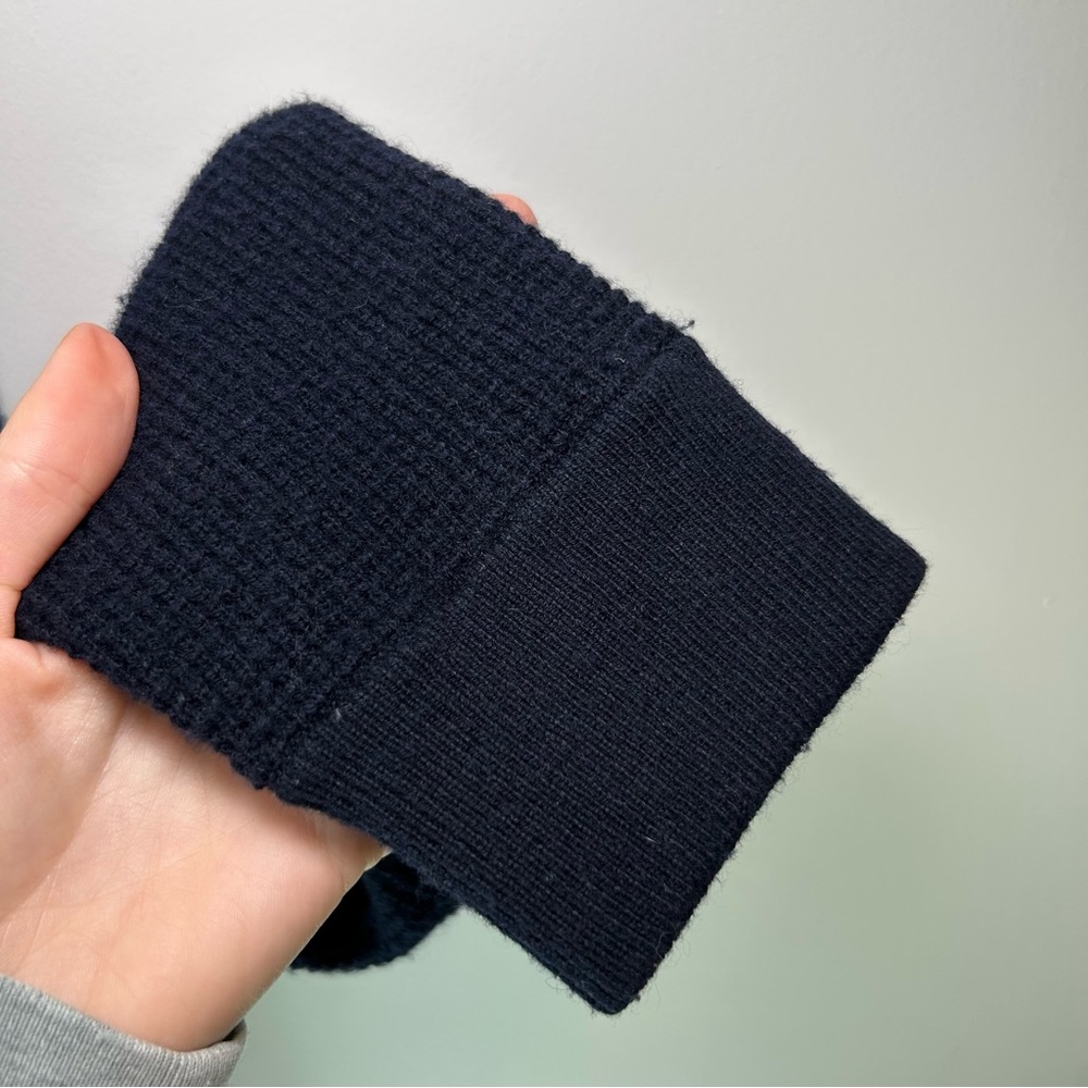 Jenni Kayne Men’s Wool Cashmere Crewneck Sweater Navy Blue Size Medium - Picture 4 of 9